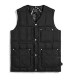 V-NECK BUTTON DOWN VEST - BLACK