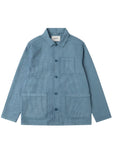 ORMISTON LINEN WAFFLE JACKET - DENIM BLUE
