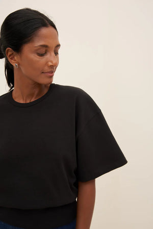 BOXY RIB TEE - BLACK