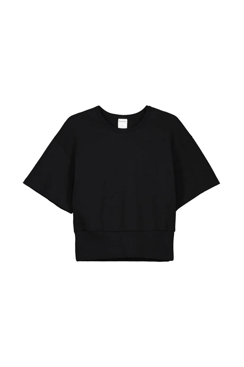 BOXY RIB TEE - BLACK