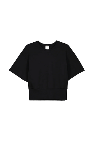 BOXY RIB TEE - BLACK