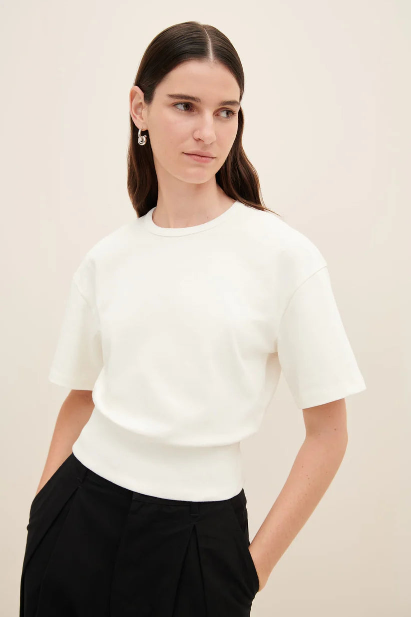 BOXY RIB TEE - WHITE