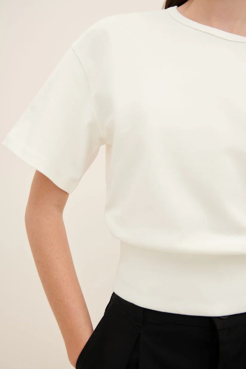 BOXY RIB TEE - WHITE