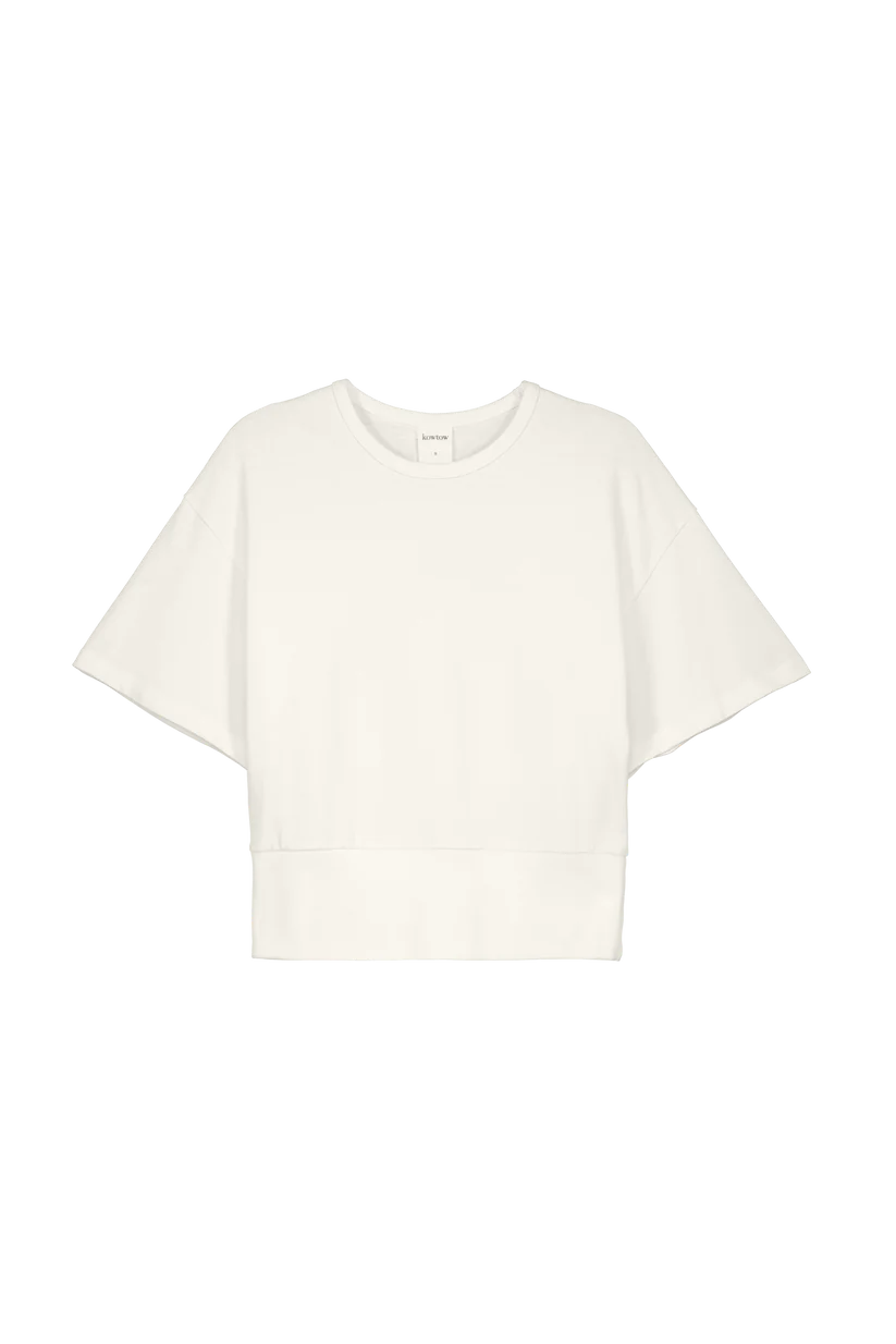 BOXY RIB TEE - WHITE