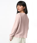 WOMEN'S CREW NECK PULLOVER, RELAXED FIT - PEARL