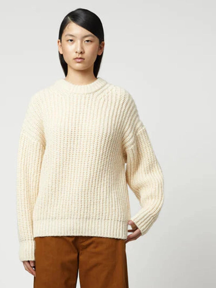 ALPACA RIB SWEATER - CREAM