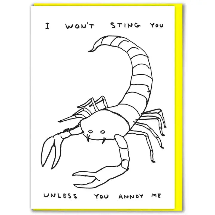 I WON'T STING YOU - CARD BY DAVID SHRIGLEY