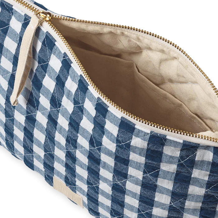 KARLA TOILETRY BAG - BLUE / WHITE