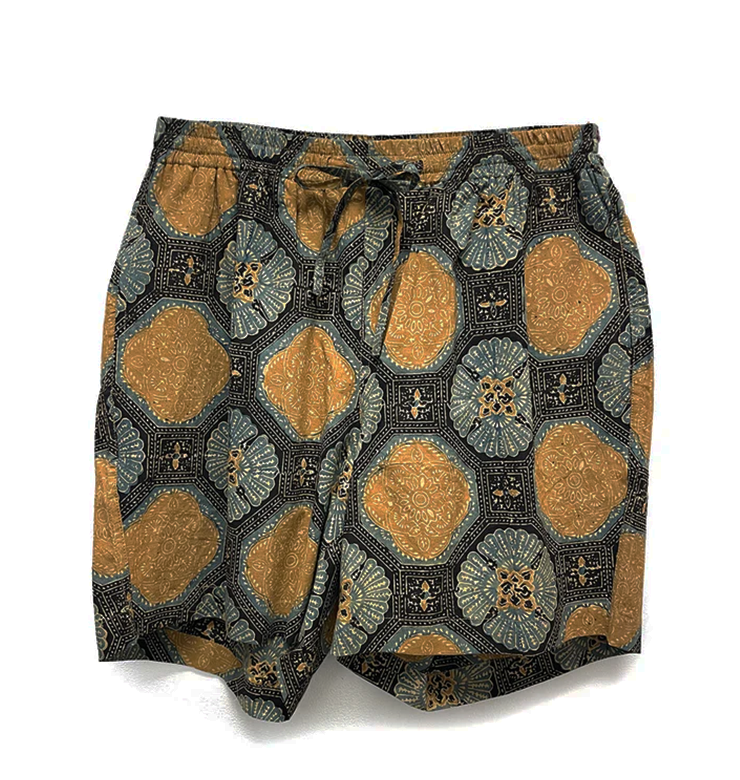 ALGHERO BEACH SHORTS - TEAL / GOLD / BLACK