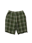 BEAMS PLUS LOOSE WEAVE PLAID EASY SHORTS - GREEN