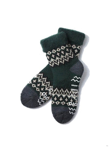 COMFY ROOM SOCKS ”NORDIC” - DARK GREEN