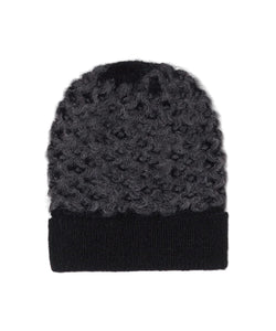 MOROCCAN TILE BEANIE - BLACK WITH CHARCOAL