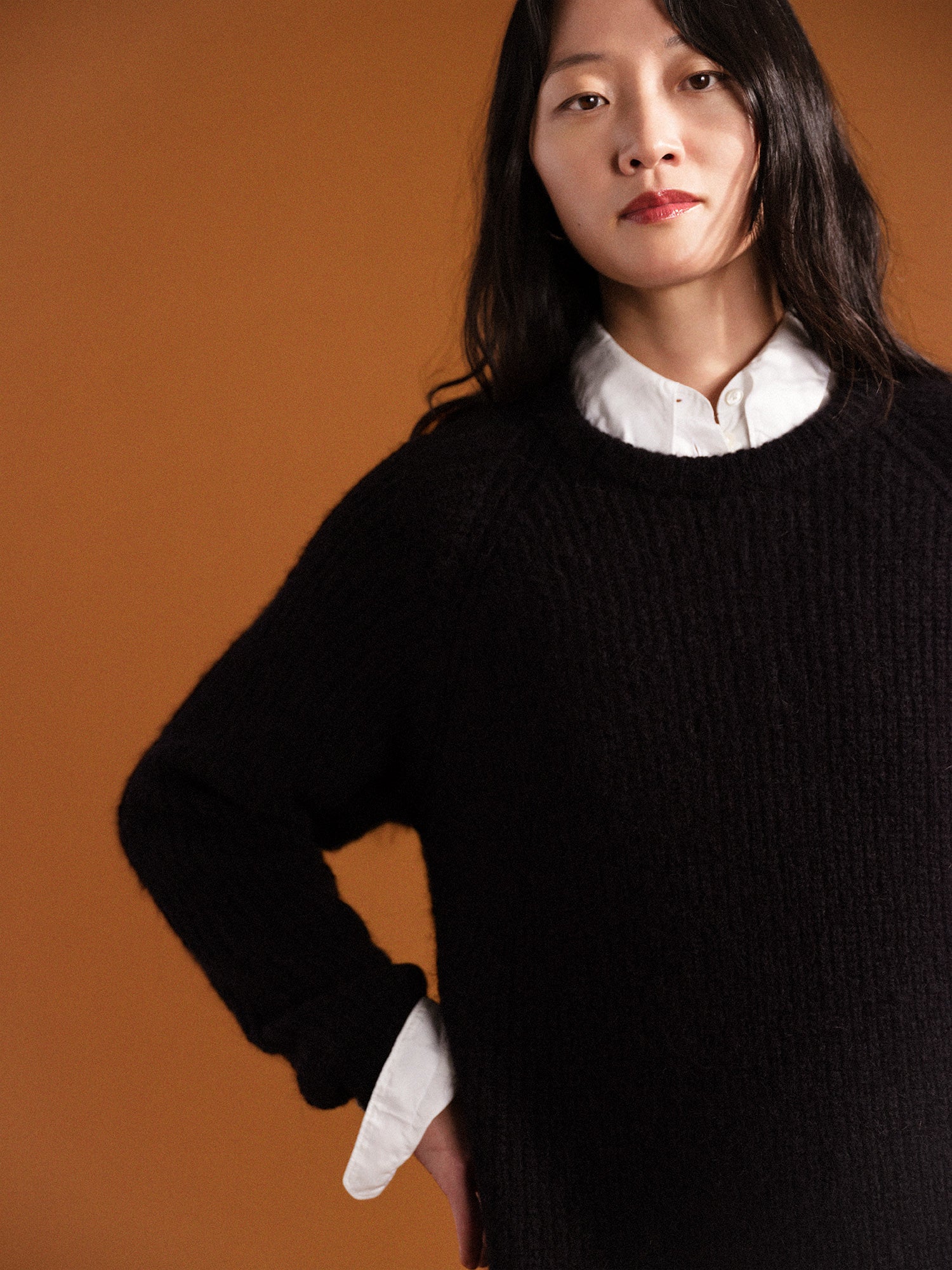 ROCH RIBBED SWEATER DRESS - BLACK
