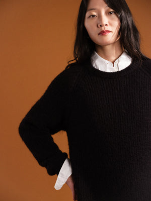 ROCH RIBBED SWEATER DRESS - BLACK