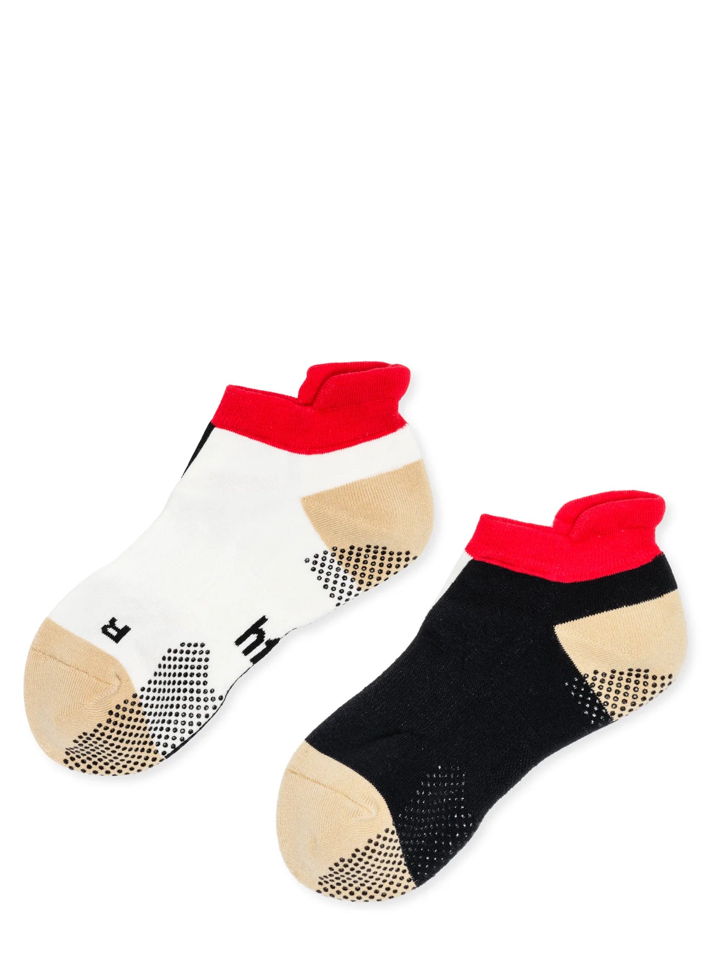 HALF & HALF SPORTY GRIP ANKLE SOCK - BLACK