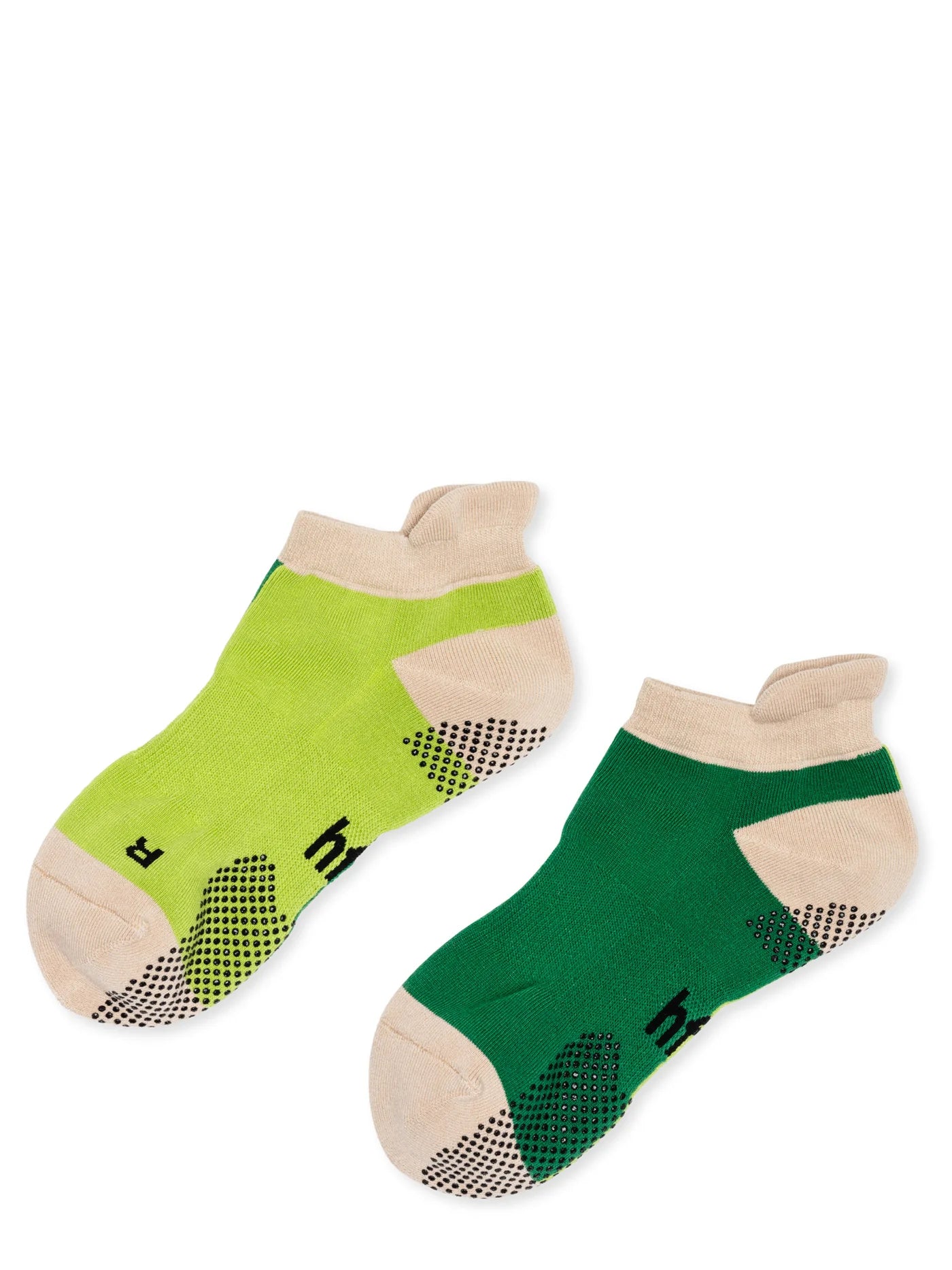 HALF & HALF SPORTY GRIP ANKLE SOCK - GREEN