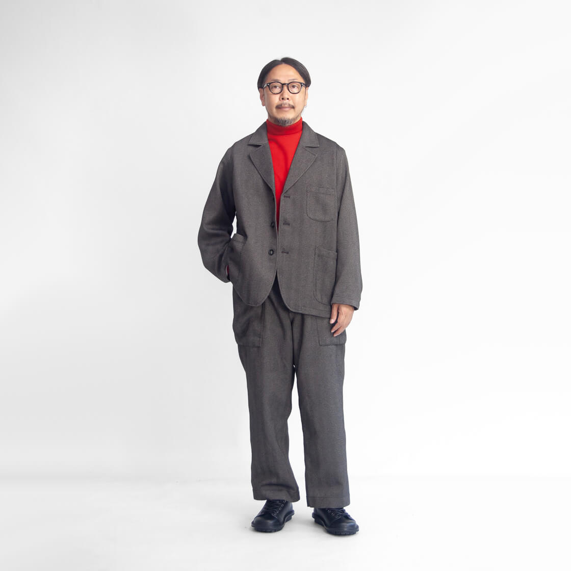 TECHTWEED HBT MILITARY PANTS - GREY HERRINGBONE