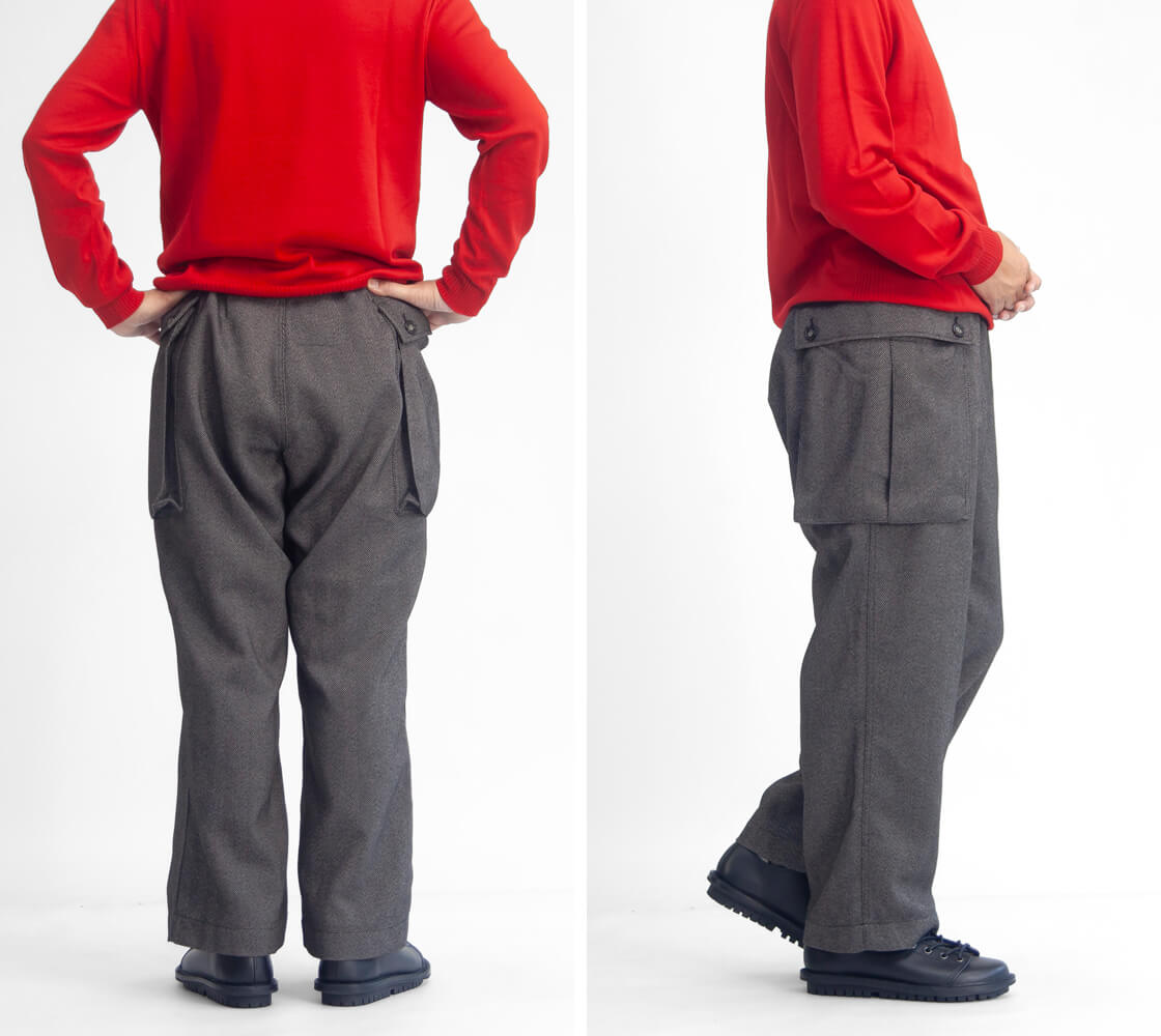 TECHTWEED HBT MILITARY PANTS - GREY HERRINGBONE