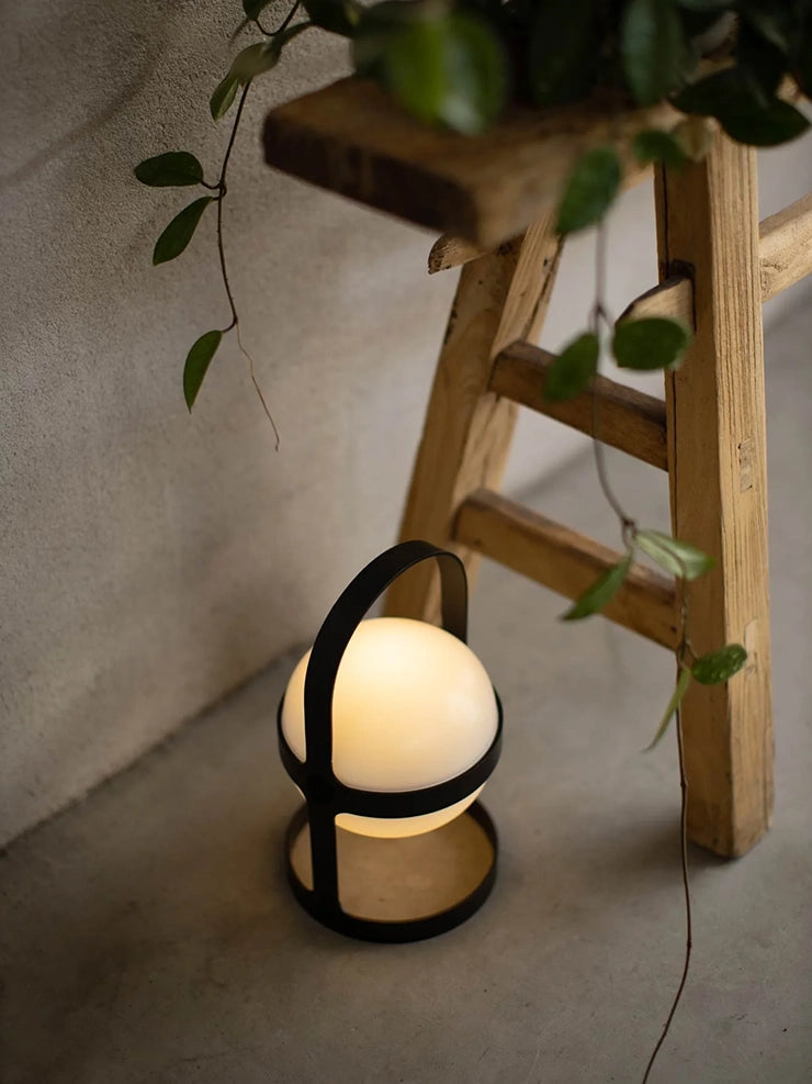 SOFT SPOT SOLAR CIRCULAR LANTERN - SLATE GRAY