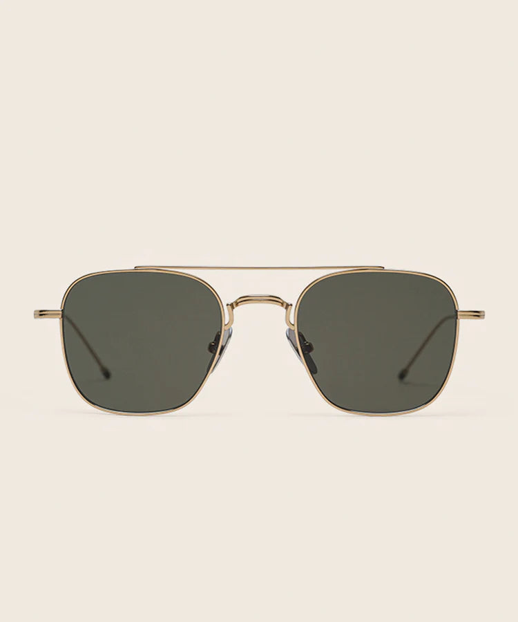 FLIEGER SUNGLASSES - GOLD CR-39 GREEN LENSES