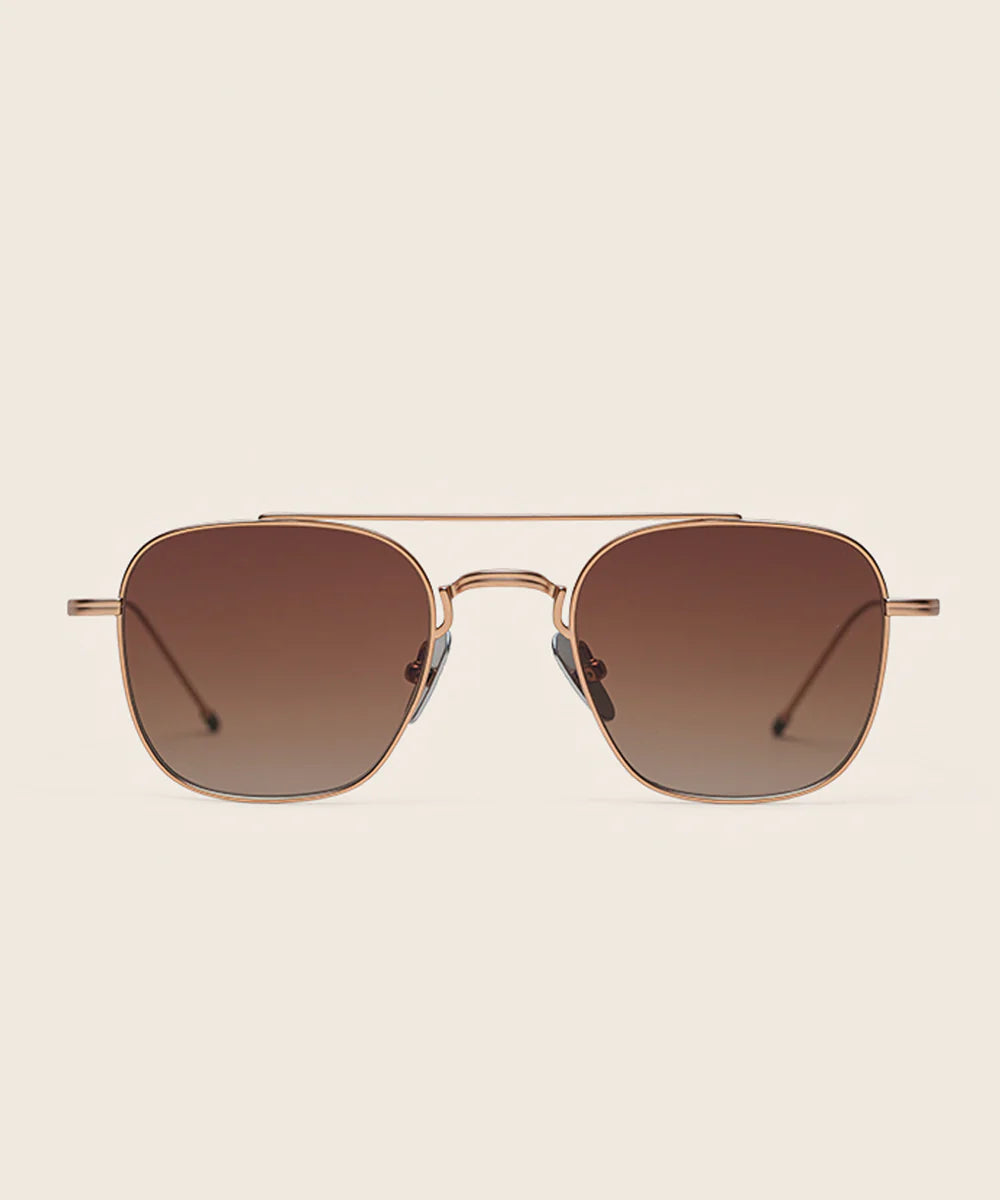 FLIEGER SUNGLASSES - MATTE ROSE GOLD CR-39 BROWN LENSES