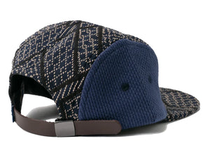 5 PANEL TWO TONE CAP - INDIGO AND BLACK SASHIKO HISHI X SASHI-ORI