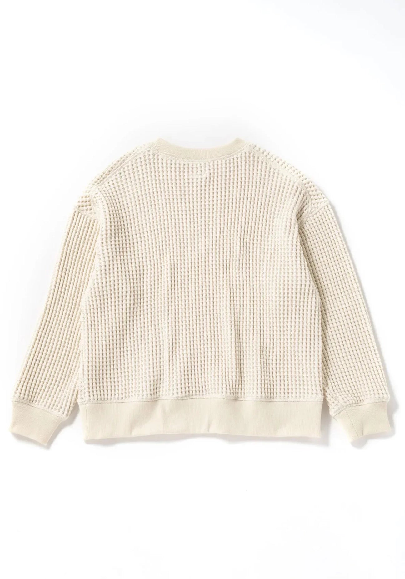 WAFFLE CREWNECK SWEATER - IVORY