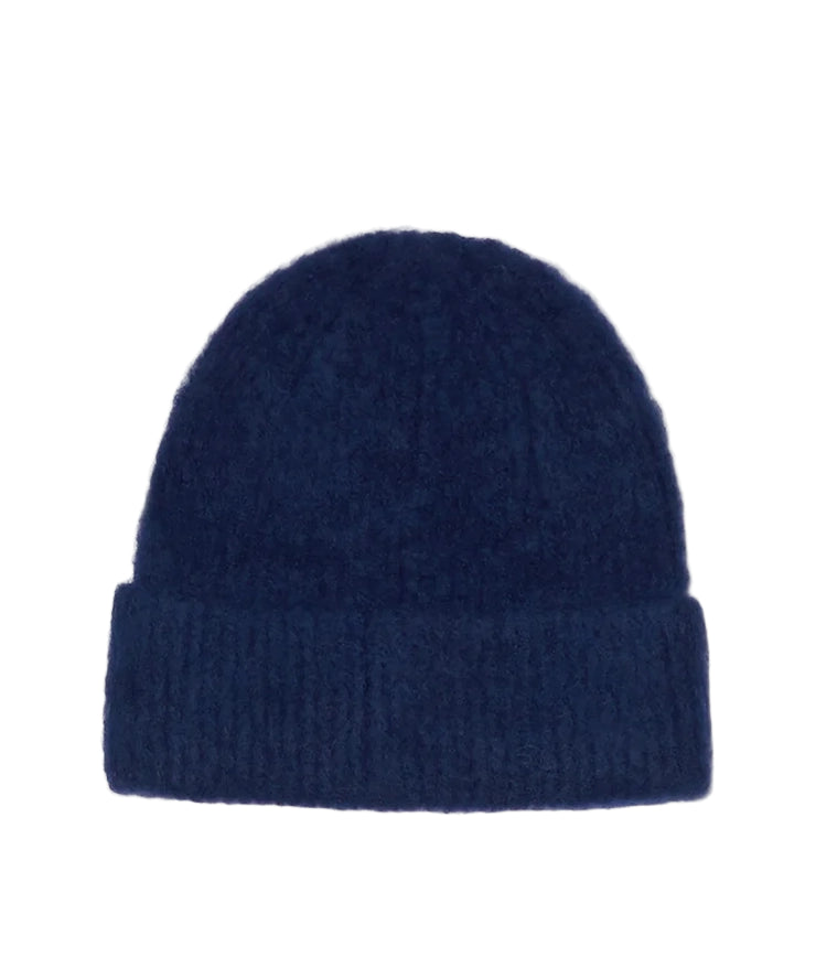 BRUSHED ALPACA BEANIE - NAVY