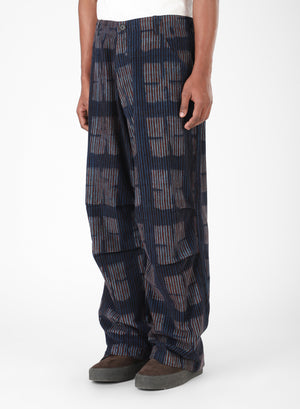 ABEER BLOCK PRINT DRAWSTRING SNOW PANTS - NAVY
