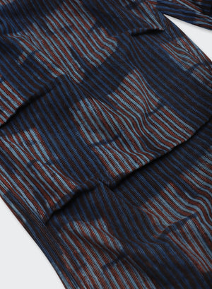 ABEER BLOCK PRINT DRAWSTRING SNOW PANTS - NAVY
