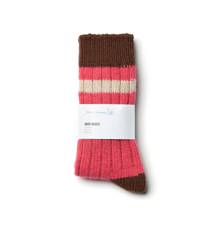 GOOD BASICS MERINO WOOL SOCKS - RASPBERRY