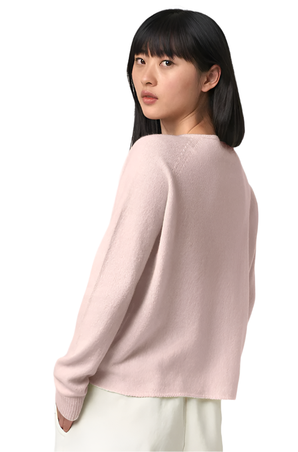 WOMEN'S CREW NECK PULLOVER, RELAXED FIT - PEARL