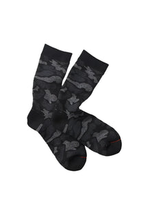 PILE CAMO CREW SOCKS - BLACK