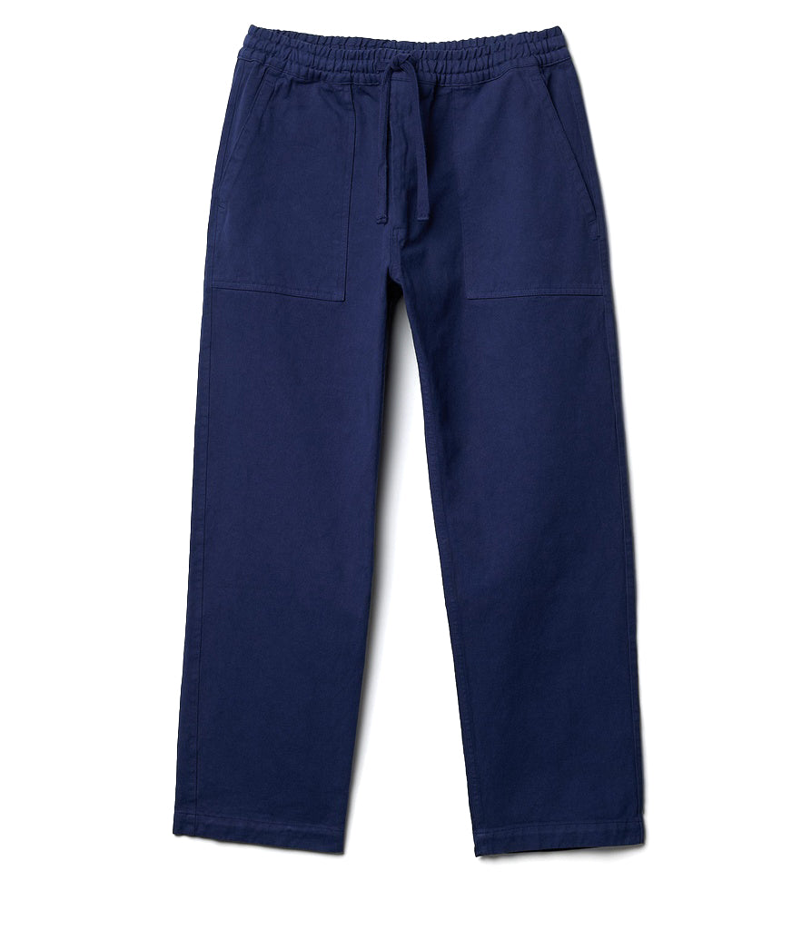 DRAW STRING PANTS ORGANIC COTTON, BROKEN TWILL - INK BLUE
