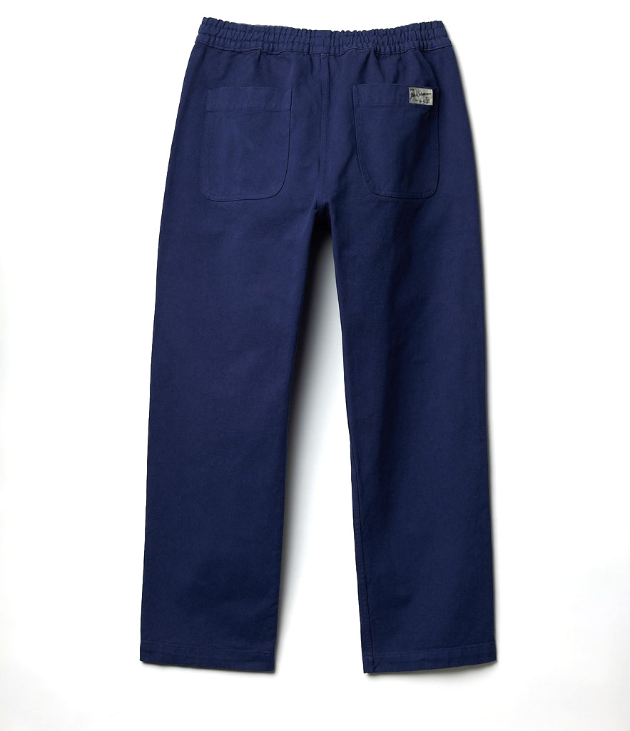 DRAW STRING PANTS ORGANIC COTTON, BROKEN TWILL - INK BLUE