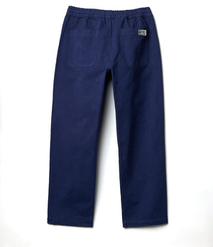 DRAW STRING PANTS ORGANIC COTTON, BROKEN TWILL - INK BLUE