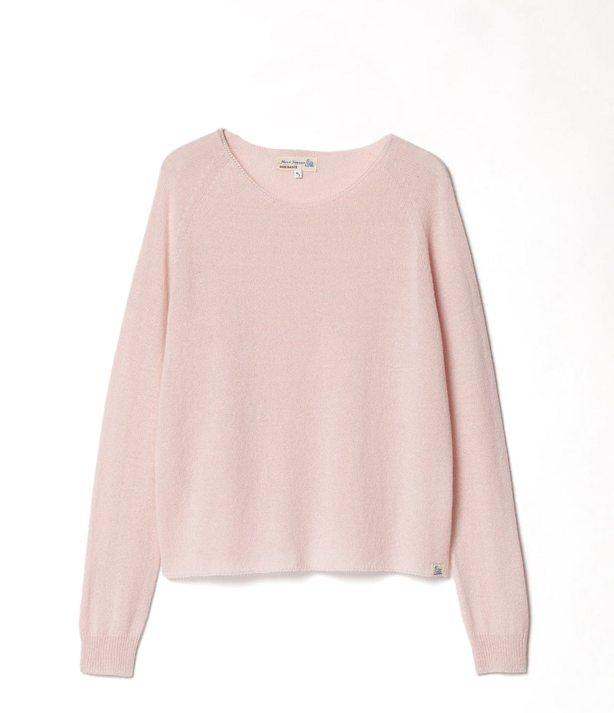 WOMEN'S CREW NECK PULLOVER, RELAXED FIT - PEARL