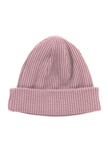 WAFFLE KNIT CAP - SMOKEY PINK