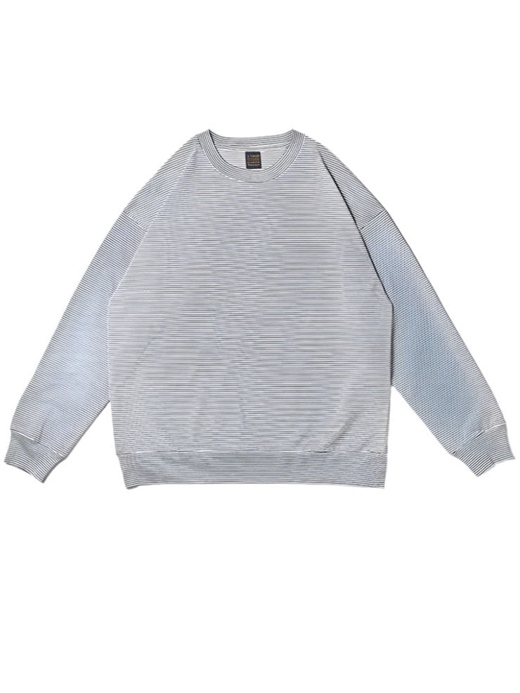 COMPACT BORDER LONG SLEEVE T-SHIRT - ECRU / MARINE