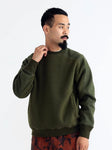 BEAMS PLUS MILITARY FLEECE CREW SWEATSHIRT - OLIVE