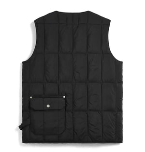 V-NECK BUTTON DOWN VEST - BLACK