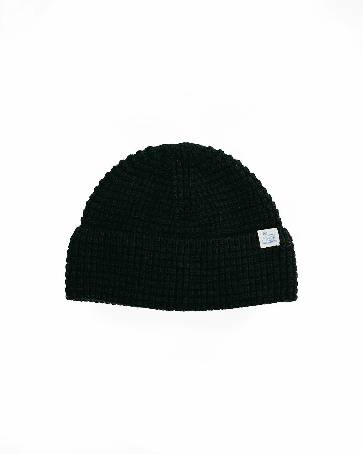 GENDERLESS WAFFLE BEANIE - DEEP BLACK
