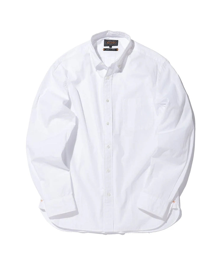 BEAMS PLUS BUTTON DOWN BROAD COLLAR OXFORD - WHITE