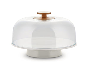 MATTINA CAKE STAND WITH LID - WARM GREY