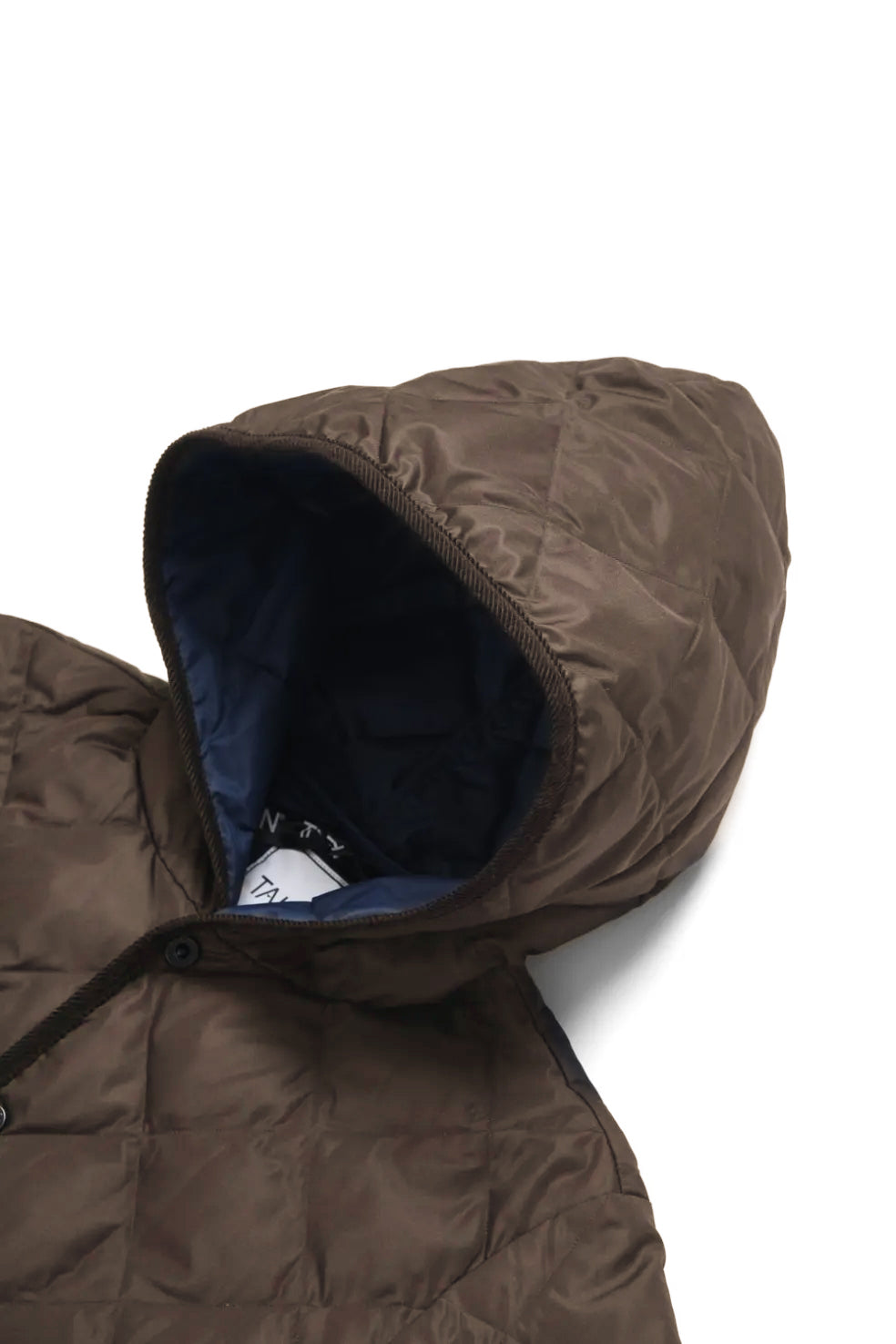 PIPING HOOD LONG DOWN COAT - DH BROWN