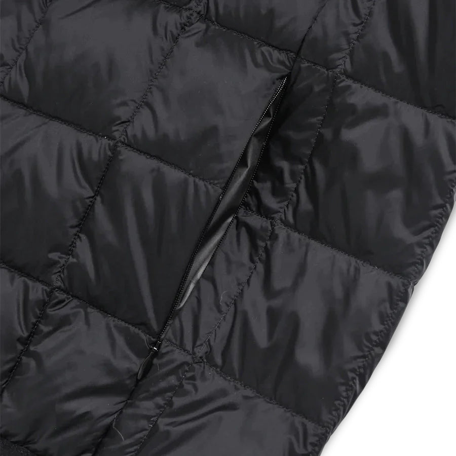 CREW NECK POCKET DOWN PULLOVER - BLACK