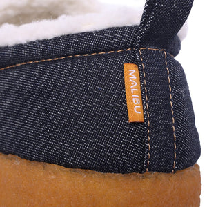 COLONY MOC SLIPPER - KAIHARA DENIM | SHERPA / CREPE RUBBER