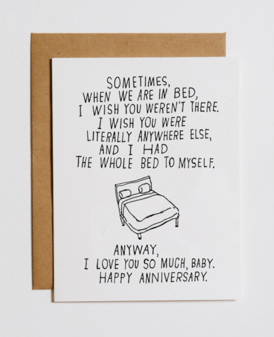BED TO MYSELF - ANNIVERSARY CARD
