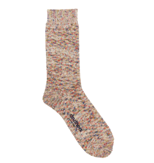 RECYCLED COTTON MELANGE CREW SOCK - OATMEAL