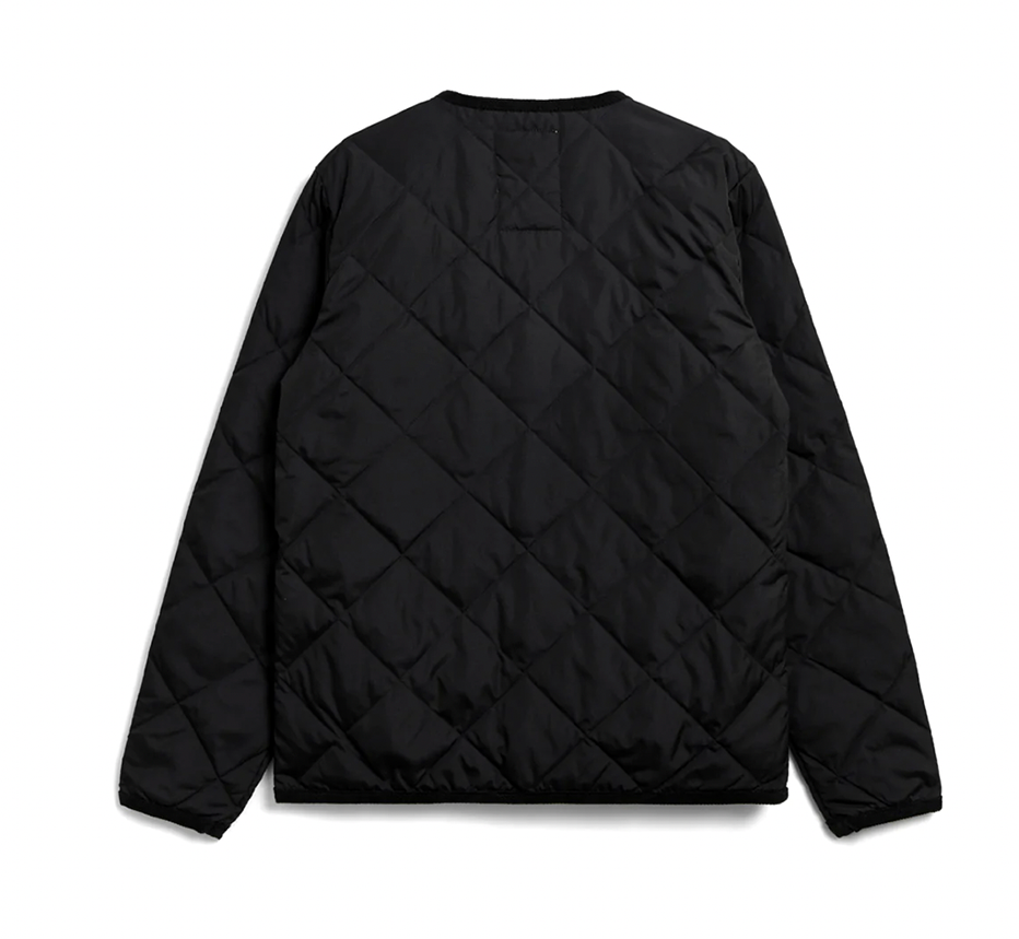 PIPING V NECK DOWN CARDIGAN - BLACK